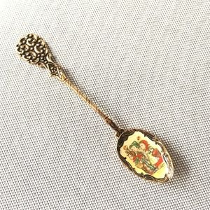 Vintage Czech Enamel Decorative Spoon